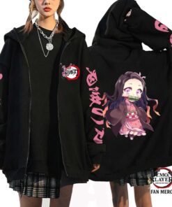 Kamnado Nezuko Demon Slayer Anime Zip Up Jacket