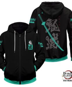 Demon Slayer Hoodie Shop – Tanjiro Style Unisex Zipped Hoodie