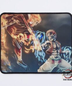Demon Slayers Mouse Pads – Kyojuro vs Akaza Showdown Mouse Pad