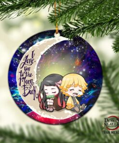 Zenitsu Nezuko Chibi Ornament Love You To The Moon Galaxy Gift