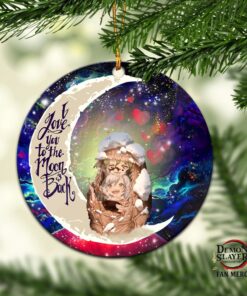 Demon Slayer Anime Love You To The Moon Galaxy Ornament – Perfect Holiday Gift Circle Ornament