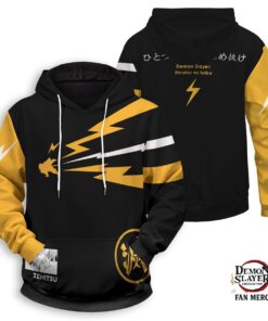 Demon Slayer Hoodie Shop – Thunder Zenitsu Unisex Pullover Hoodie