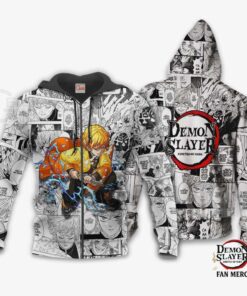 Demon Slayer Shop – Zenitsu Agatsuma Anime Mix Manga Hoodie Shirt Kimetsu no Yaiba Merch