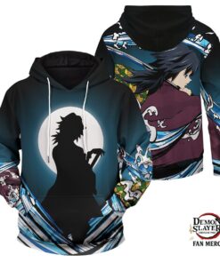 Demon Slayer Hoodie Shop – Giyu Water Style Unisex Pullover Hoodie