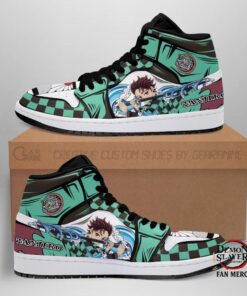 Demon Slayer Shop – Tanjiro Shoes Boots Skill Water Breathing Anime Sneakers Fan Kimetsu no Yaiba Merch
