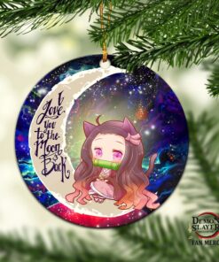 Nezuko Demon Slayer Love You To The Moon Galaxy Ornament Gift